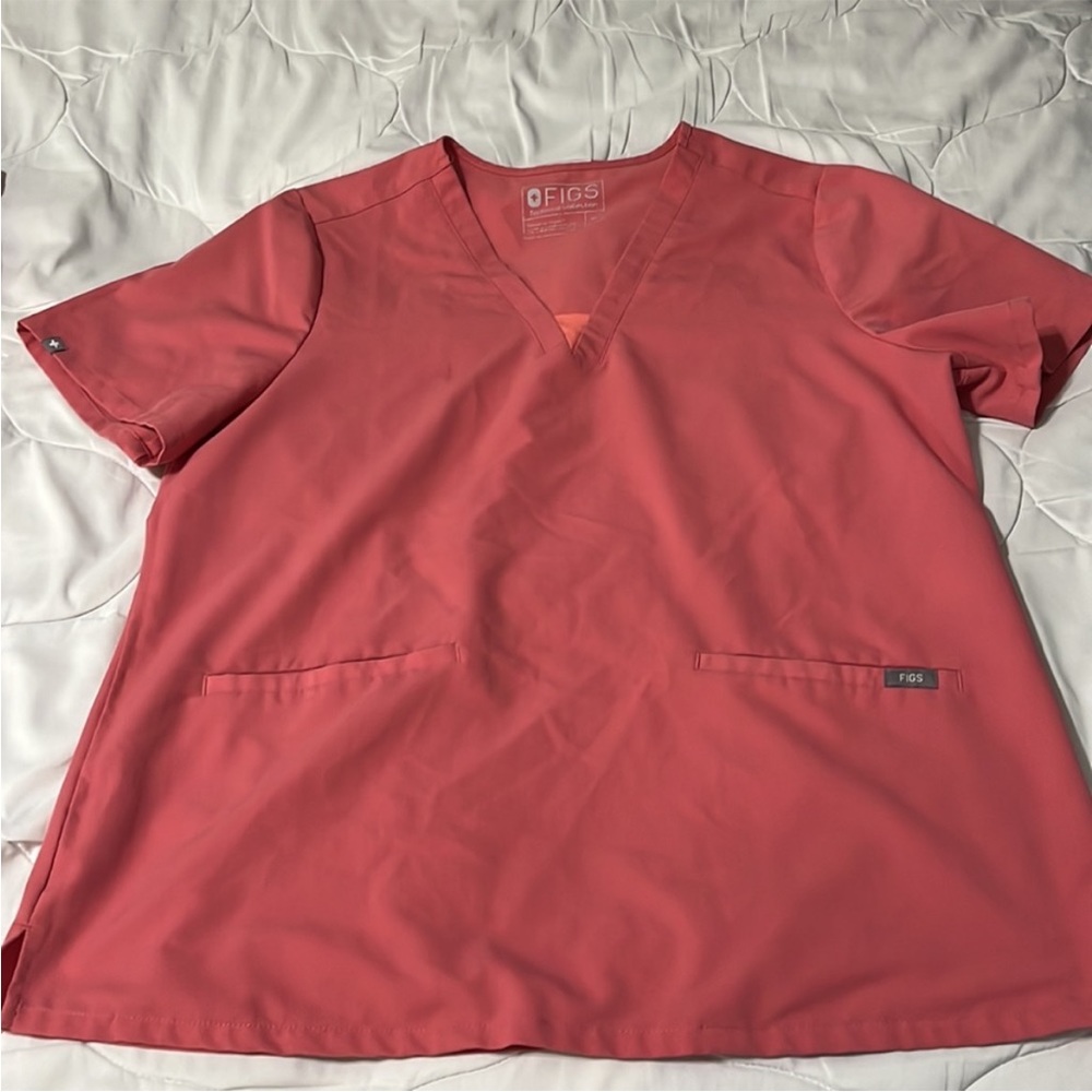 Pink figs scrub top XL